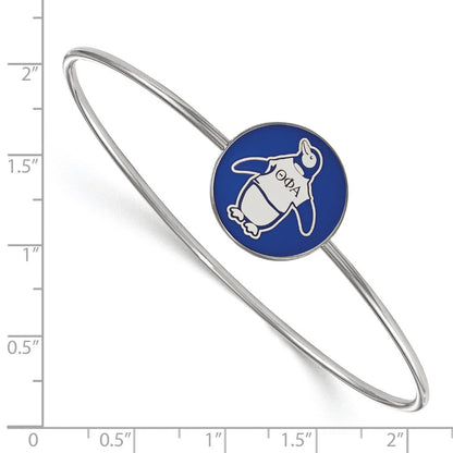 Sterlingsilber Rhodiniert Logoart Theta Phi Alpha Emailliert Schieber auf Armreif Armband
