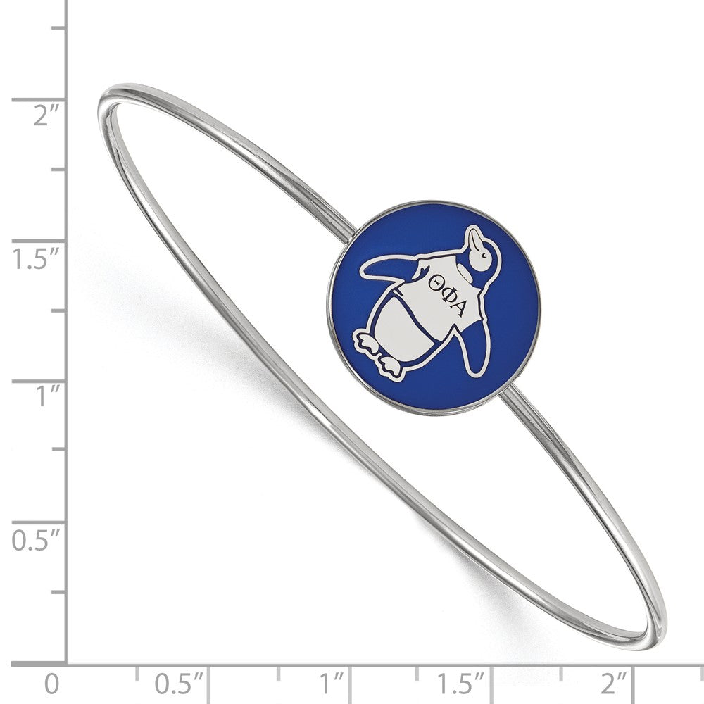 Sterlingsilber Rhodiniert Logoart Theta Phi Alpha Emailliert Schieber auf Armreif Armband