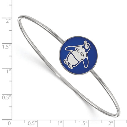 Sterlingsilber Rhodiniert Logoart Theta Phi Alpha Emailliert Schieber auf Armreif Armband