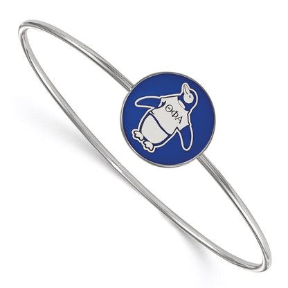 Sterlingsilber Rhodiniert Logoart Theta Phi Alpha Emailliert Schieber auf Armreif Armband