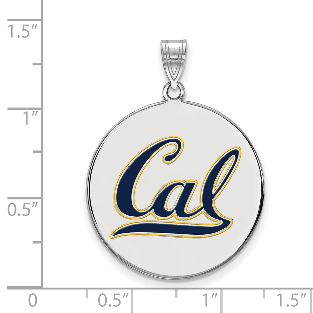 Sterlingsilber Rhodiniert Logoart University Of California Berkeley Extra Groß Emailliert Plättchen Anhänger