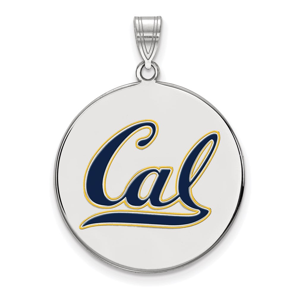 Sterlingsilber Rhodiniert Logoart University Of California Berkeley Extra Groß Emailliert Plättchen Anhänger