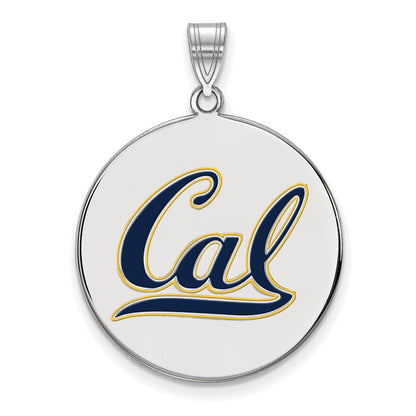 Sterlingsilber Rhodiniert Logoart University Of California Berkeley Extra Groß Emailliert Plättchen Anhänger