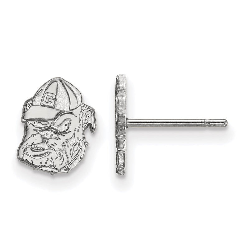 Sterlingsilber Rhodiniert Logoart University Of Georgia Bulldog Extra Klein Ohrstecker