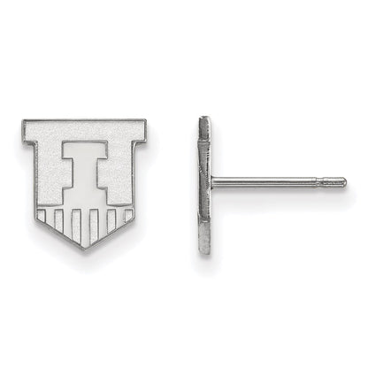 10K Weißgold Logoart University Of Illinois Victory Abzeichen Extra Klein Ohrstecker