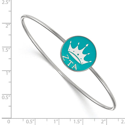 Sterlingsilber Rhodiniert Logoart Zeta Tau Alpha Emailliert Schieber auf Armreif Armband