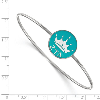 Sterlingsilber Rhodiniert Logoart Zeta Tau Alpha Emailliert Schieber auf Armreif Armband