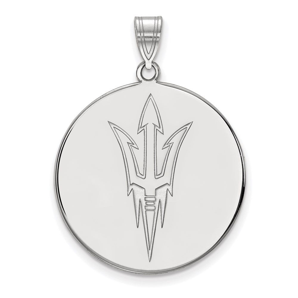 Sterlingsilber Rhodiniert Logoart Arizona State University Pitchfork Extra Groß Plättchen Anhänger