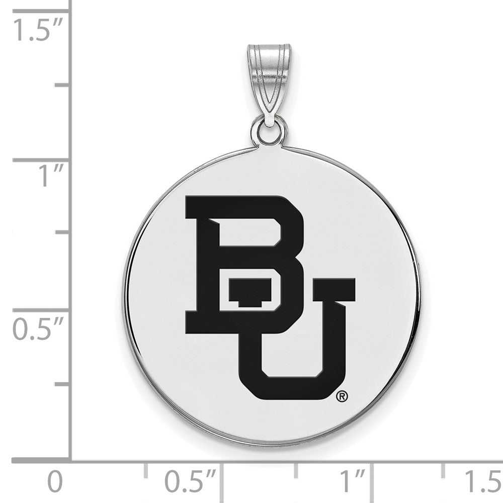 Sterlingsilber Rhodiniert Logoart Baylor University Bears Extra Groß Emailliert Plättchen Anhänger