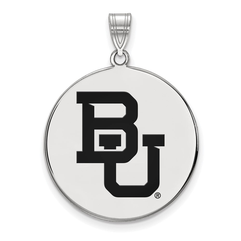 Sterlingsilber Rhodiniert Logoart Baylor University Bears Extra Groß Emailliert Plättchen Anhänger