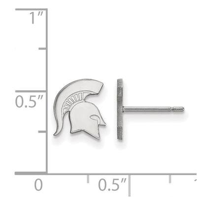 10K Weißgold Logoart Michigan State University Spartan Extra Klein Ohrstecker