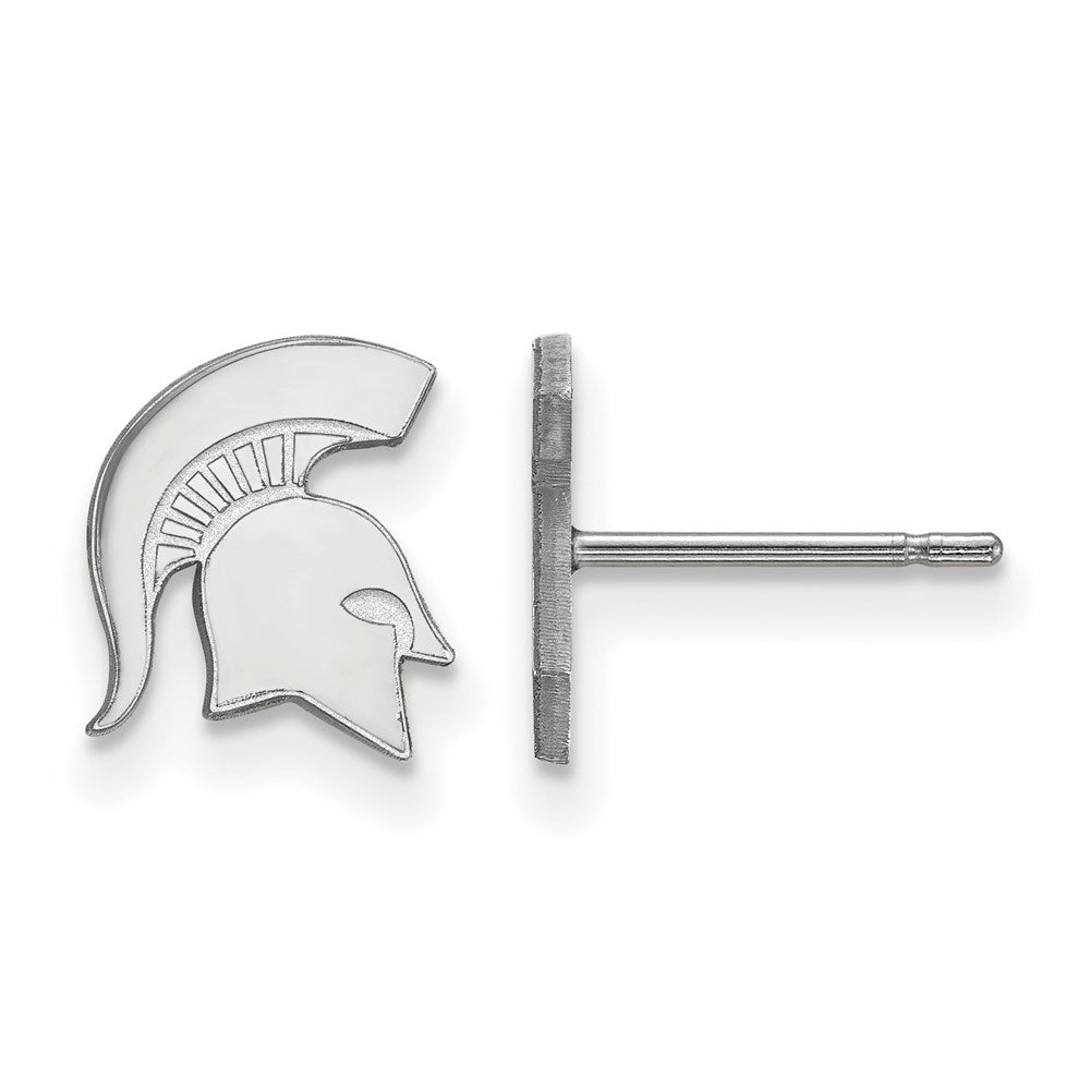 14K Weißgold Logoart Michigan State University Spartan Extra Klein Ohrstecker