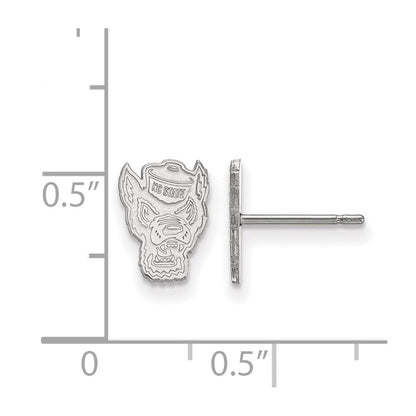Sterlingsilber Rhodiniert Logoart North Carolina State University Wolf Extra Klein Ohrstecker