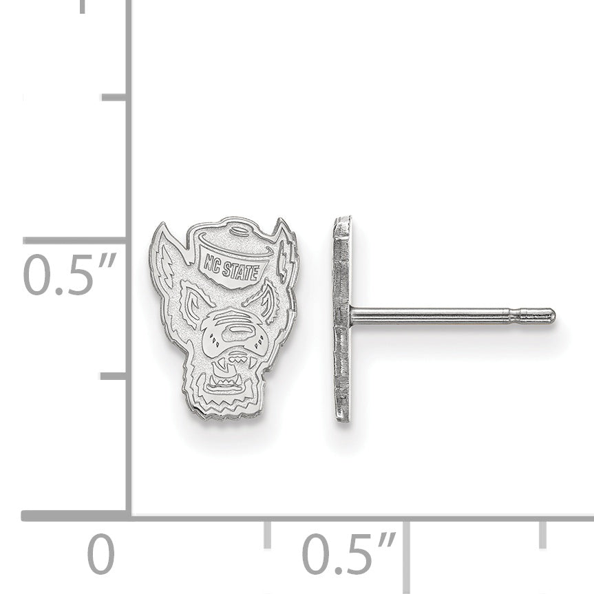 14K Weißgold Logoart North Carolina State University Wolf Extra Klein Ohrstecker