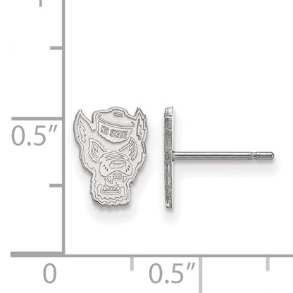 14K Weißgold Logoart North Carolina State University Wolf Extra Klein Ohrstecker