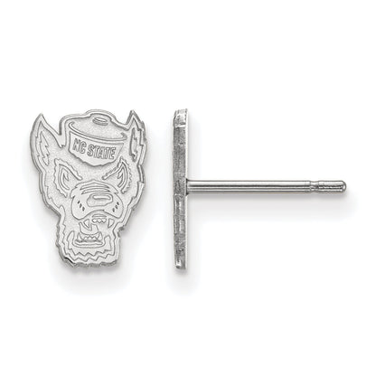 14K Weißgold Logoart North Carolina State University Wolf Extra Klein Ohrstecker