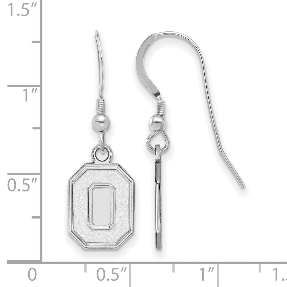 Sterlingsilber Rhodiniert Logoart The Ohio State University Buchstabe O Klein Hängend Draht Ohrringe