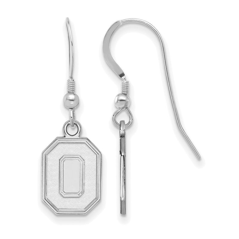 Sterlingsilber Rhodiniert Logoart The Ohio State University Buchstabe O Klein Hängend Draht Ohrringe