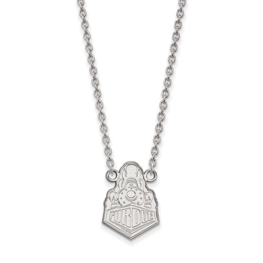 Sterlingsilber Rhodiniert Logoart Purdue University Boilermakers Zug Logo Groß Anhänger 18 Zoll Halskette
