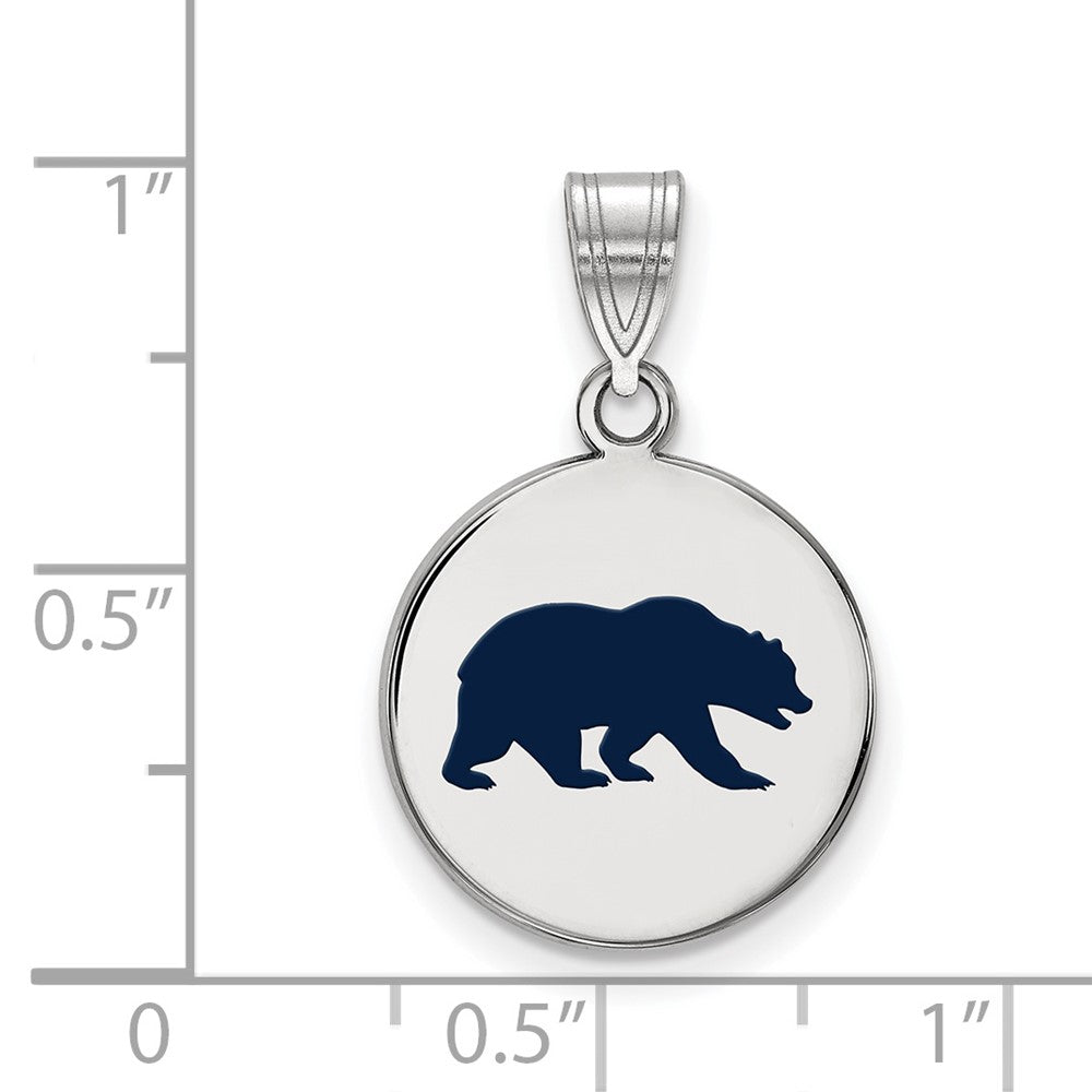 Sterlingsilber Rhodiniert Logoart University Of California Berkeley Bär Mittel Emailliert Plättchen Anhänger