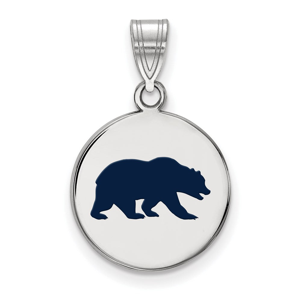 Sterlingsilber Rhodiniert Logoart University Of California Berkeley Bär Mittel Emailliert Plättchen Anhänger