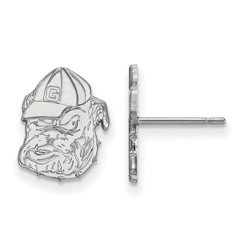 14K Weißgold Logoart University Of Georgia Bulldog Klein Ohrstecker