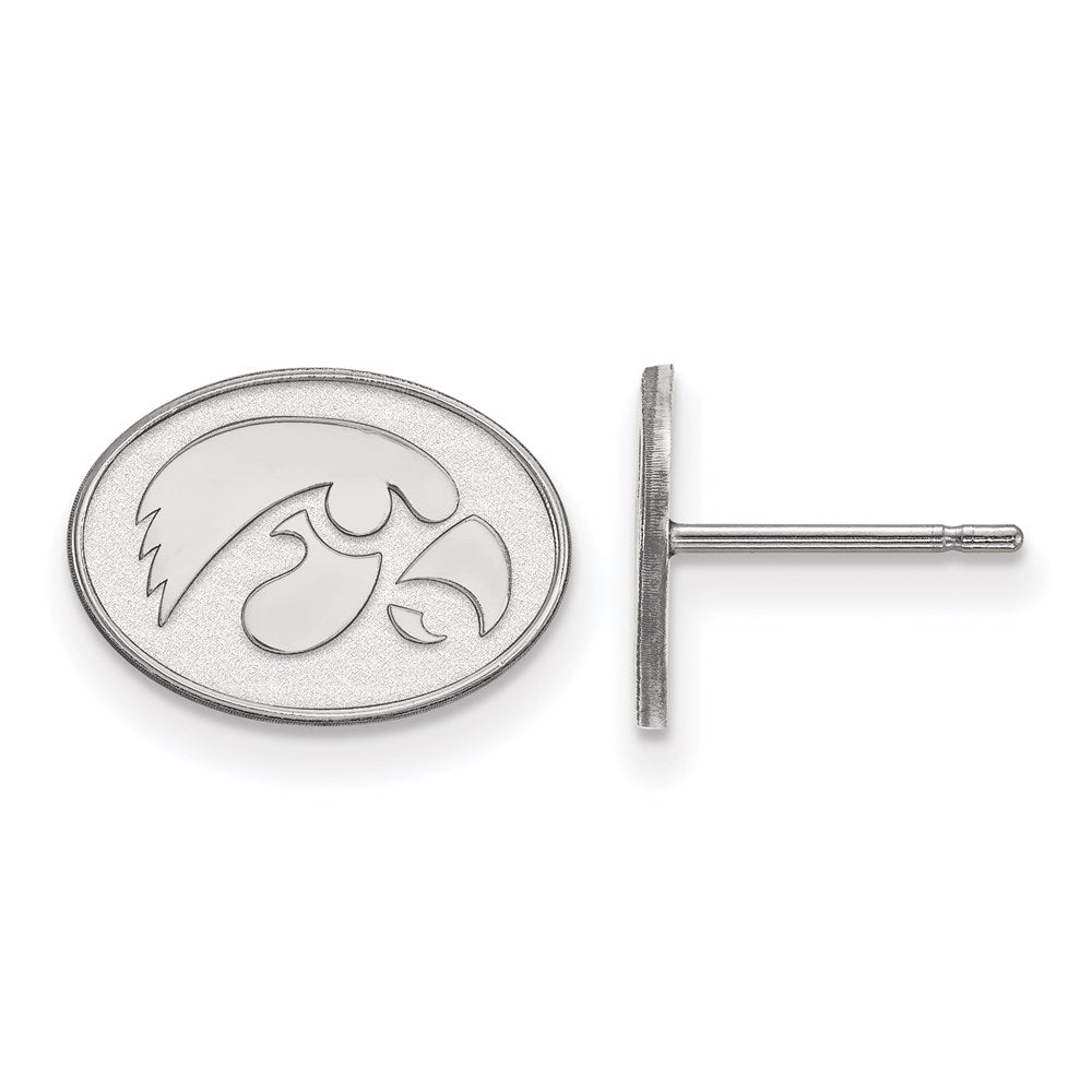 Sterlingsilber Rhodiniert Logoart University Of Iowa Hawk Extra Klein Oval Ohrstecker