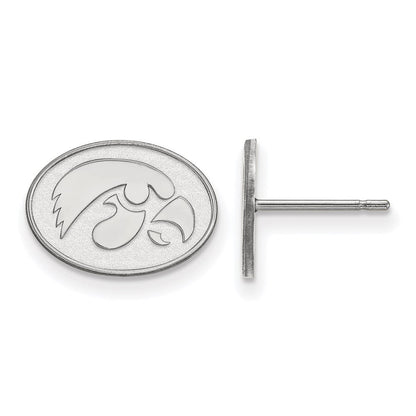 Sterlingsilber Rhodiniert Logoart University Of Iowa Hawk Extra Klein Oval Ohrstecker