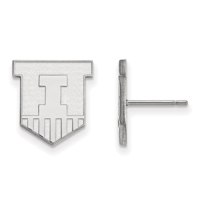 10K Weißgold Logoart University Of Illinois Victory Abzeichen Klein Ohrstecker