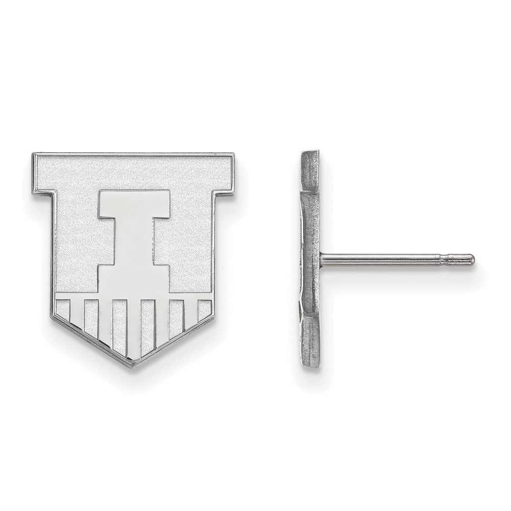 Sterlingsilber Rhodiniert Logoart University Of Illinois Victory Abzeichen Klein Ohrstecker