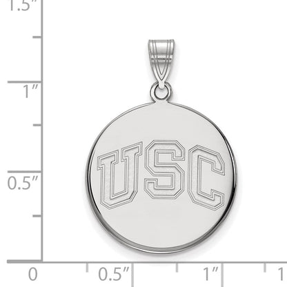 10K Weißgold University Of Southern California U S C Groß Plättchen Anhänger