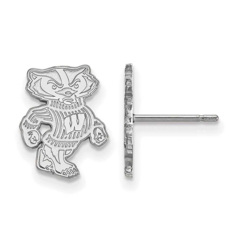 Sterlingsilber Rhodiniert Logoart University Of Wisconsin Badger Klein Ohrstecker