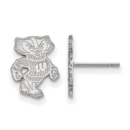 Sterlingsilber Rhodiniert Logoart University Of Wisconsin Badger Klein Ohrstecker