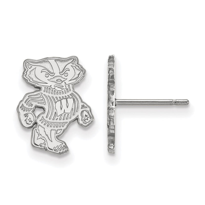 10K Weißgold Logoart University Of Wisconsin Badger Klein Ohrstecker