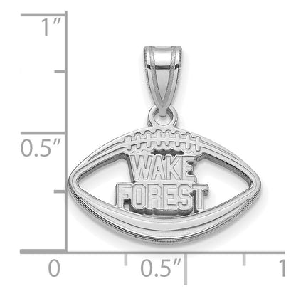 Sterlingsilber Rhodiniert Logoart Wake Forest University W F Deacon Football Anhänger