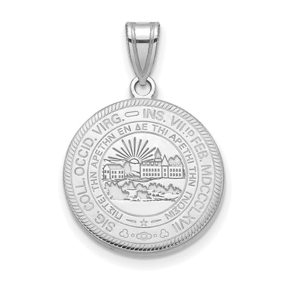 Sterlingsilber Rhodiniert Logoart West Virginia University Groß Wappen Anhänger