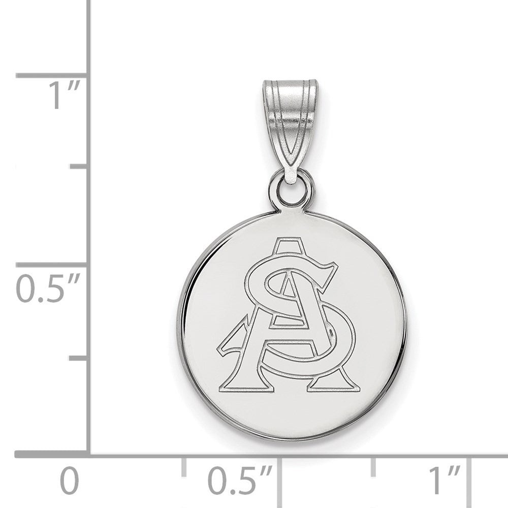 Sterlingsilber Rhodiniert Logoart Arizona State University A S Mittel Plättchen Anhänger