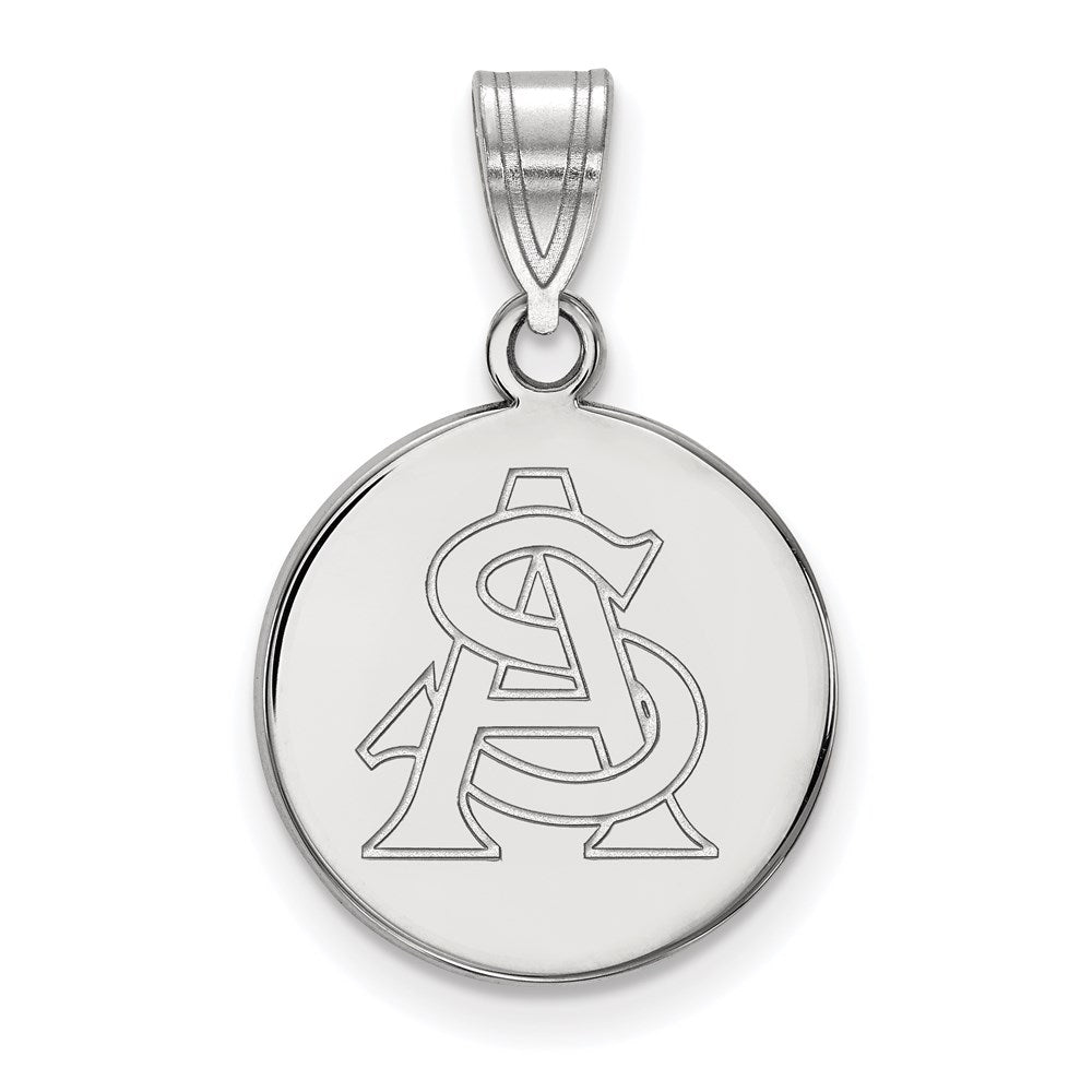 Sterlingsilber Rhodiniert Logoart Arizona State University A S Mittel Plättchen Anhänger