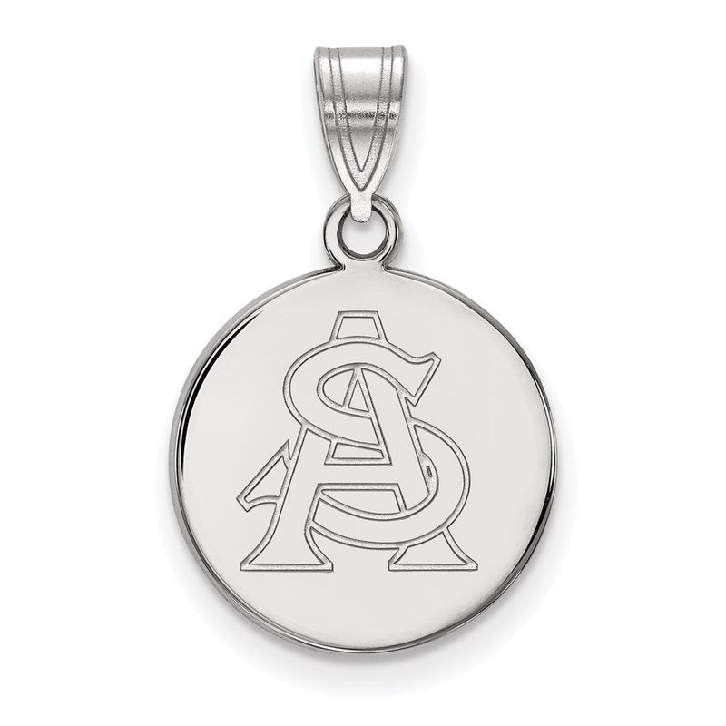 Sterlingsilber Rhodiniert Logoart Arizona State University A S Mittel Plättchen Anhänger