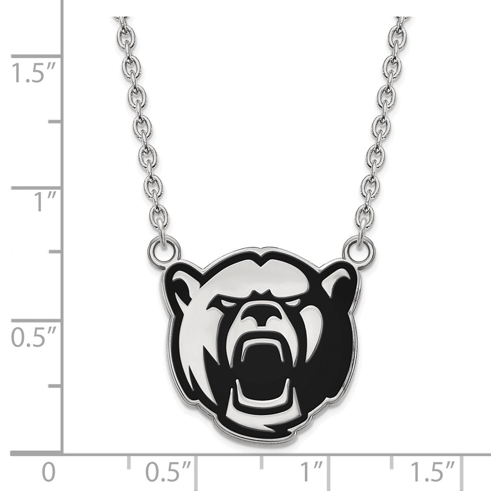 Sterlingsilber Rhodiniert Logoart Baylor University Groß Emailliert Anhänger 18 Zoll Halskette