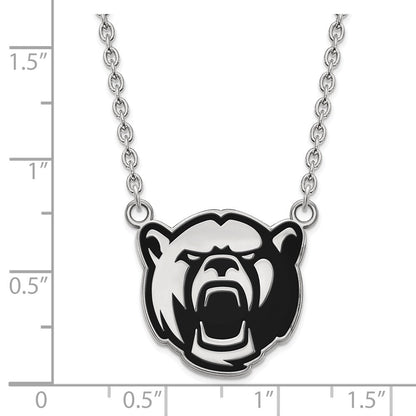 Sterlingsilber Rhodiniert Logoart Baylor University Groß Emailliert Anhänger 18 Zoll Halskette