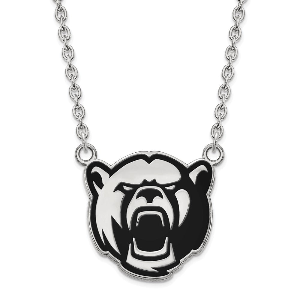Sterlingsilber Rhodiniert Logoart Baylor University Groß Emailliert Anhänger 18 Zoll Halskette