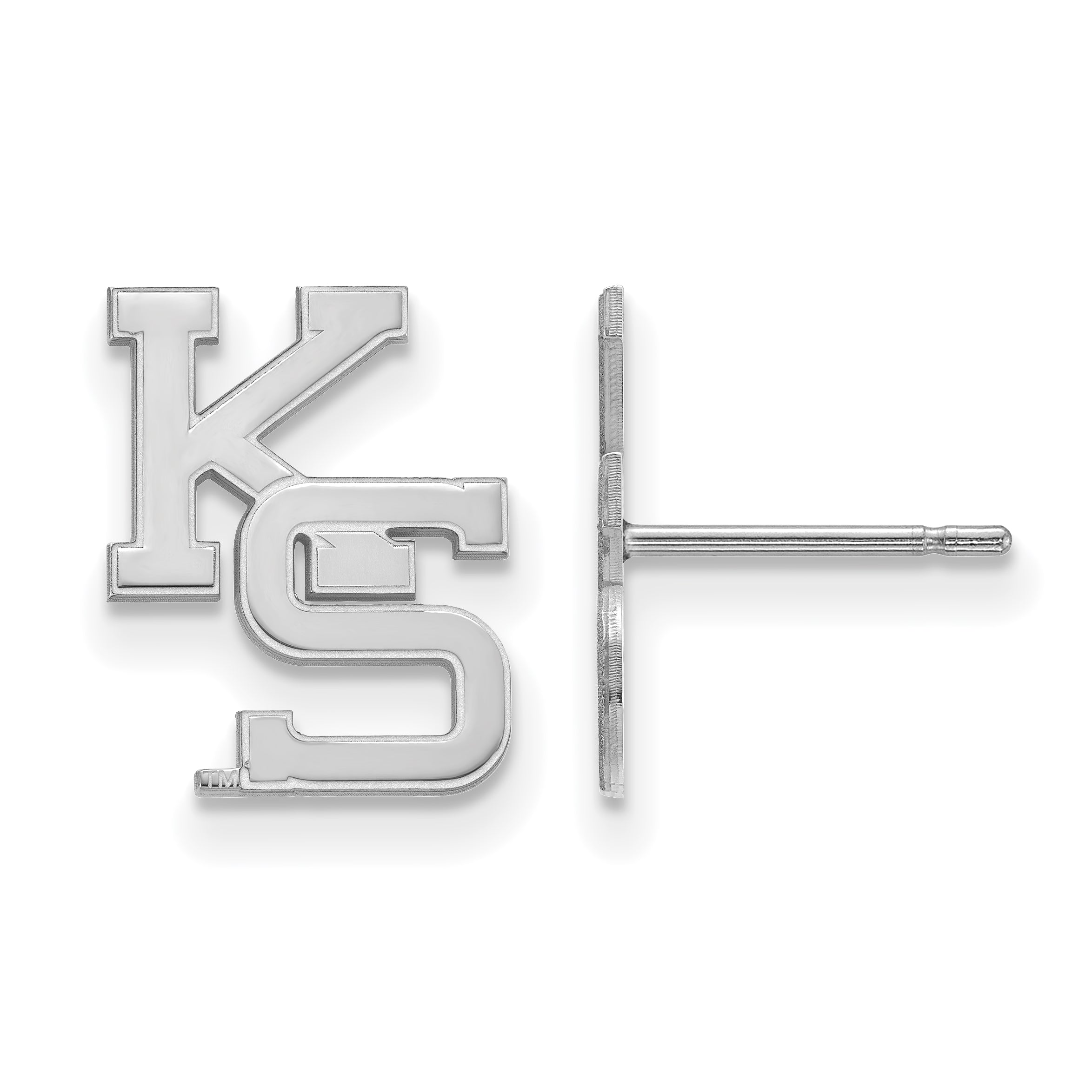 10K Weißgold Logoart Kansas State University K S Klein Ohrstecker