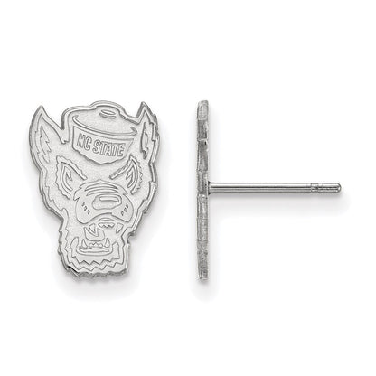 14K Weißgold Logoart North Carolina State University Wolf Klein Ohrstecker