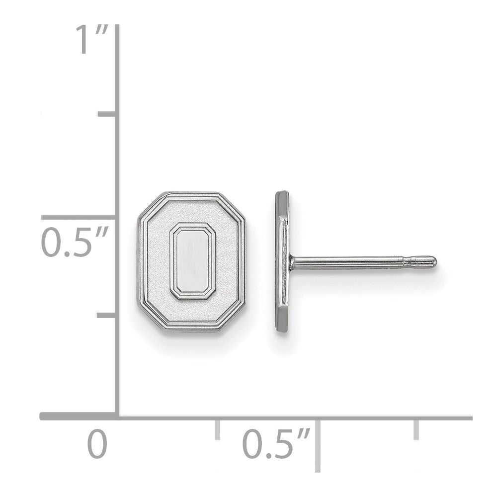 Sterlingsilber Rhodiniert Logoart The Ohio State University Buchstabe O Extra Klein Ohrstecker