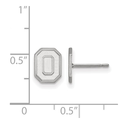 Sterlingsilber Rhodiniert Logoart The Ohio State University Buchstabe O Extra Klein Ohrstecker