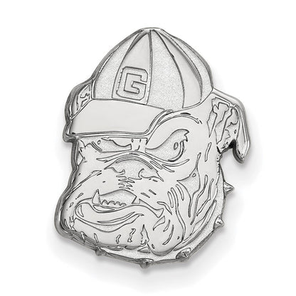 14K Weißgold Logoart University Of Georgia Bulldog Anstecknadel