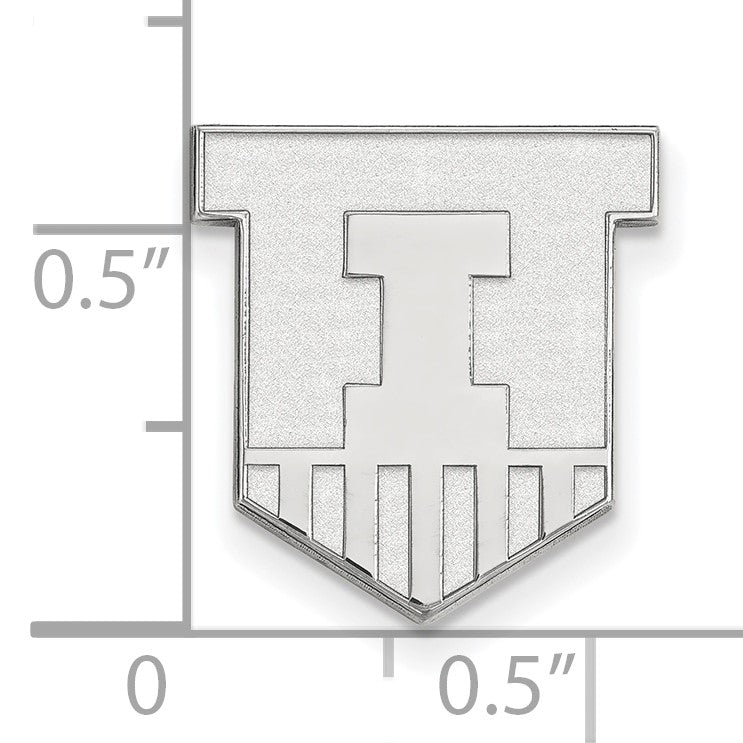 14K Weißgold Logoart University Of Illinois Victory Abzeichen Anstecknadel