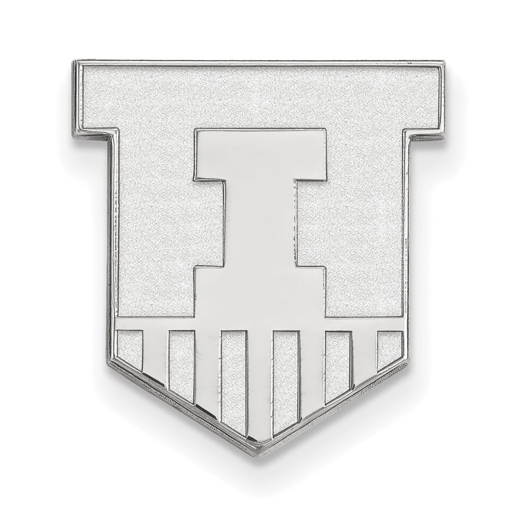 14K Weißgold Logoart University Of Illinois Victory Abzeichen Anstecknadel