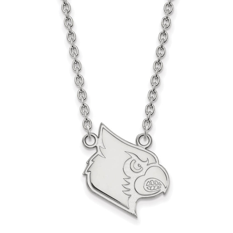 10K Weißgold Logoart University Of Louisville Cardinal Groß Anhänger 18 Zoll Halskette
